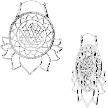 Lotus Flower Mandala Tunnel Plug Earrings