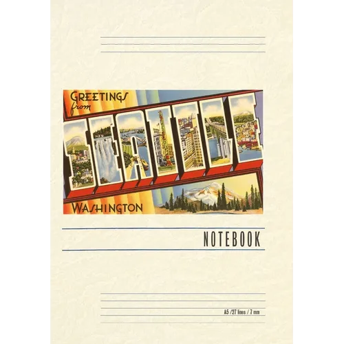Vintage Lined Notebook Greetings from Seattle - Paperback