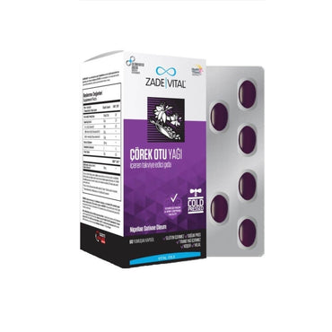 Zade Vital Black Seed Oil Supplement - 900mg Cold-Pressed Soft Capsules for Immune Support - 60 Count