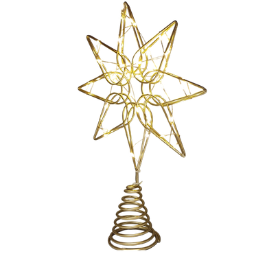Gold Octagram Star - Tree Topper - 13 Inch