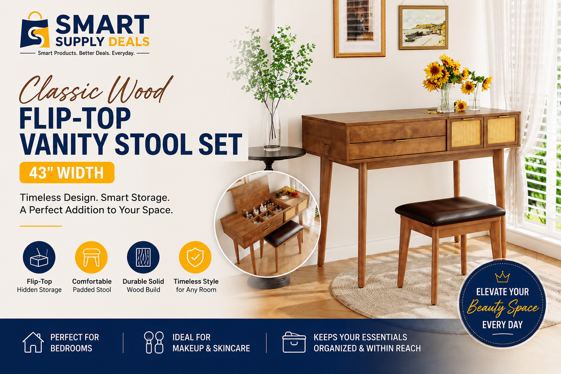 Best Flip-Top Vanity Table with Stool for Small Bedrooms