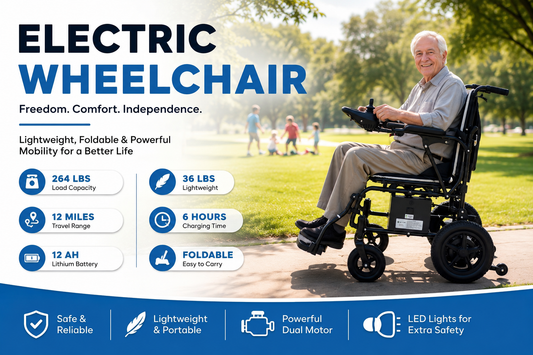 Foldable Electric Wheelchair Review: Lightweight Aluminium Design with Dual Motors and LED Lights