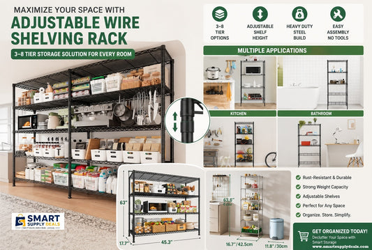The Ultimate Guide to Adjustable Wire Shelving Racks (3–8 Tier)