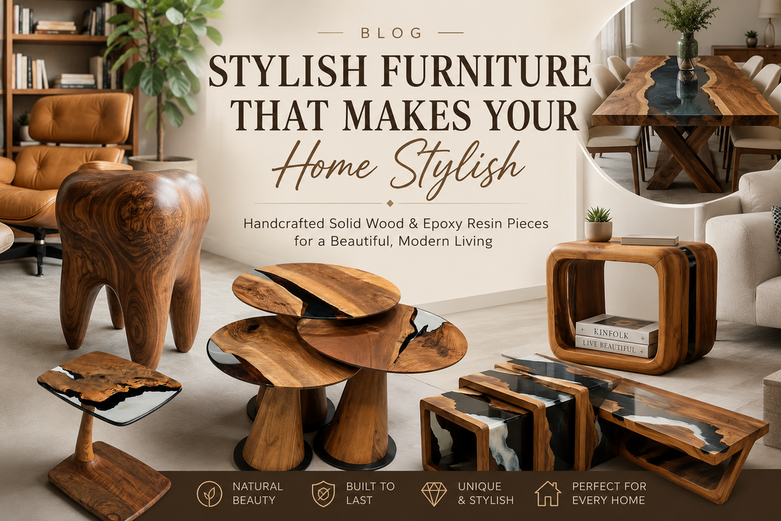 Transform Your Home with Stylish Solid Wood & Epoxy Resin Furniture