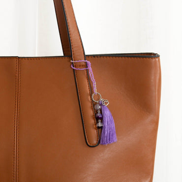 Beaded Purple Paw Bag Charm!