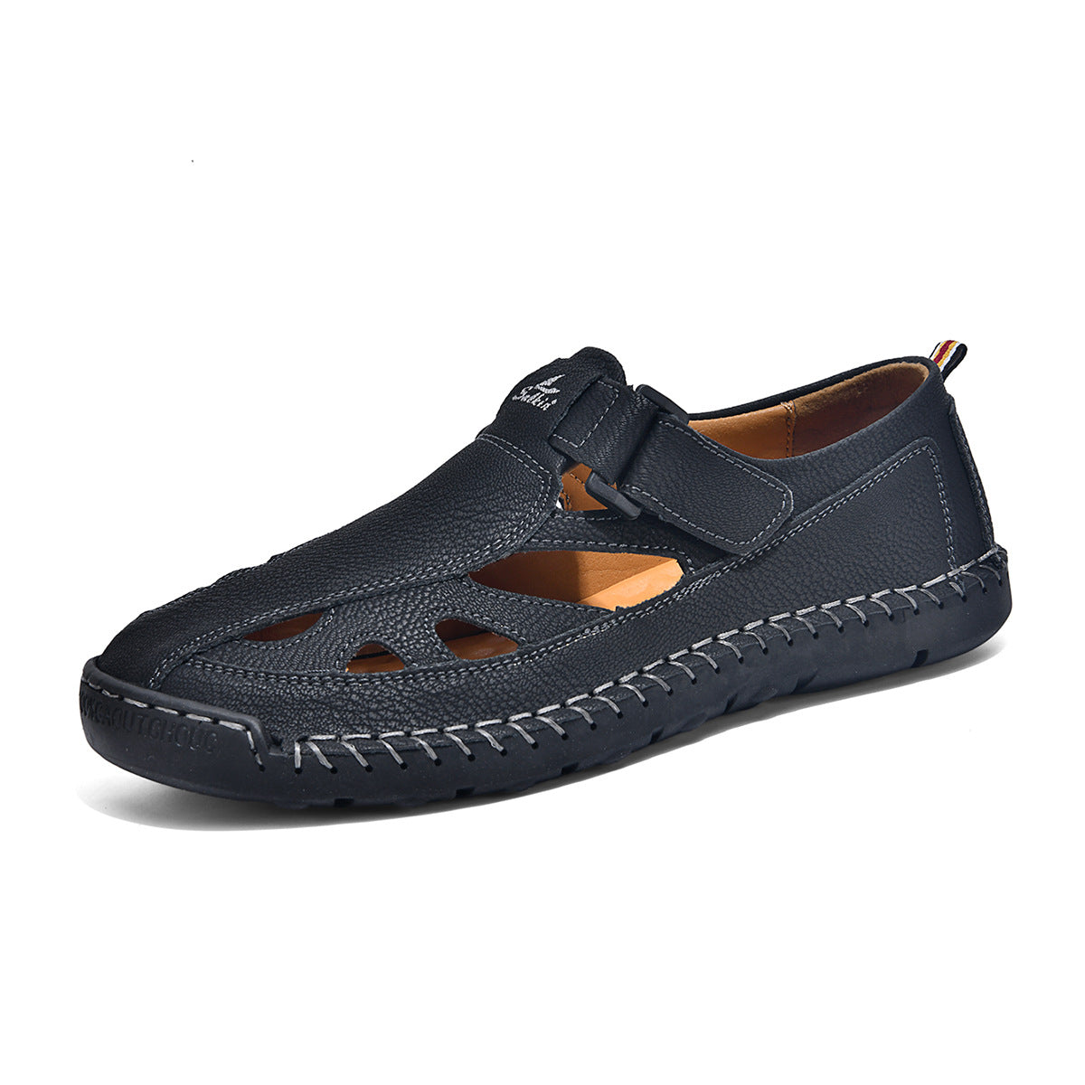 Breathable Hand-Sewn Mens Closed-Toe Sandals