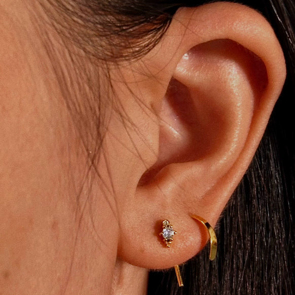 Fashionable And Minimalist U-shaped Plain-gold Earrings