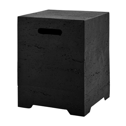 2-in-1 Outdoor Fire Pit and Propane Tank Stand Set 41.9 Inch, Beige Black