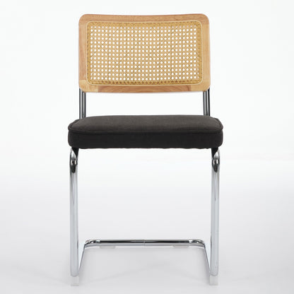 Mid Century Modern Dining Chairs Set of 2, Velvet Accent Chairs with Natural