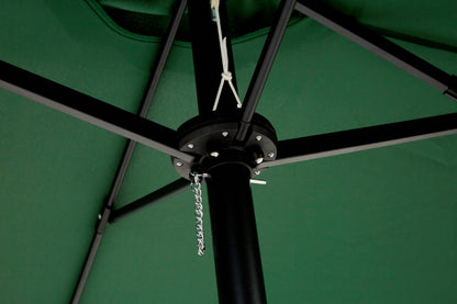 Patio Umbrella Rectangular Double Sided Dark Green 14.8ft Crank Lift