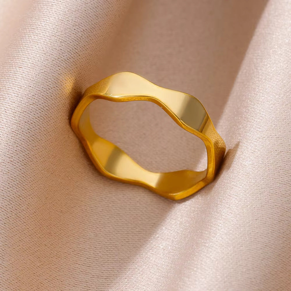 Geometric Stainless Steel Ring For Women
