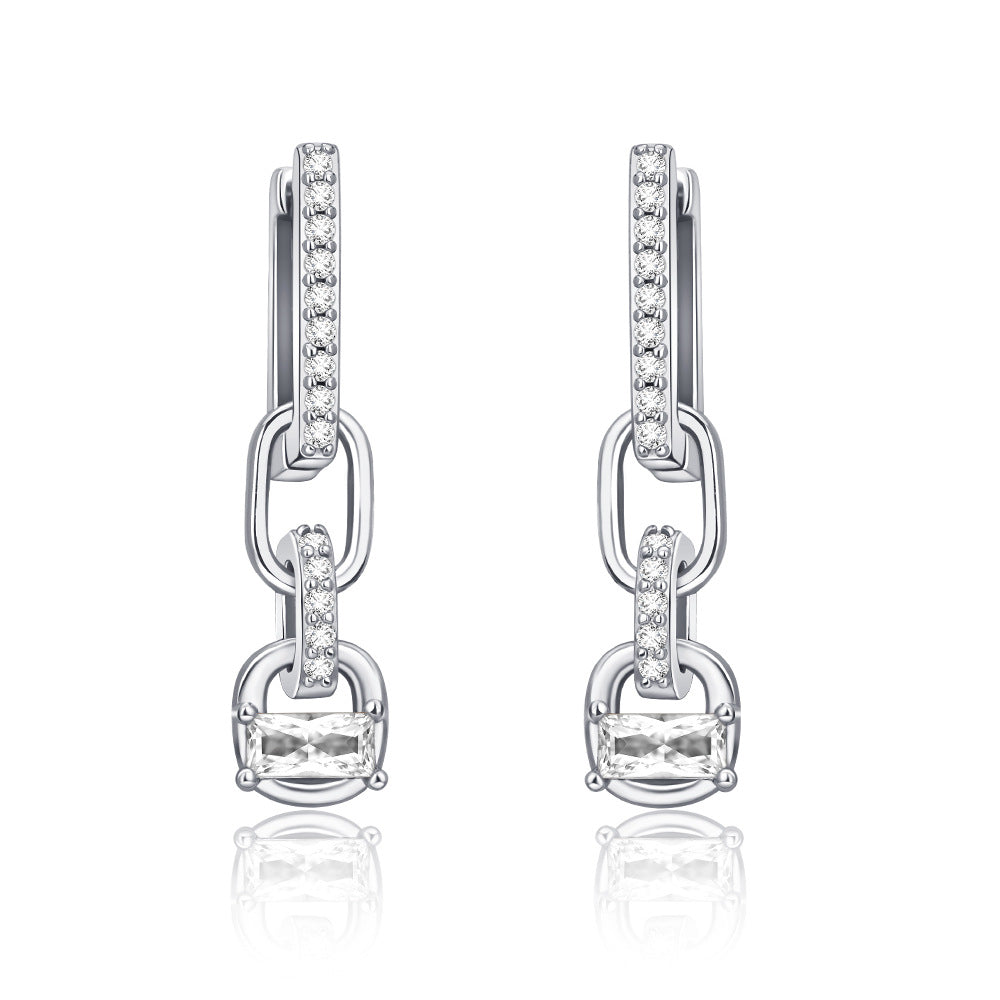 White Copper Electroplated With Thick Silver Personalized Earrings
