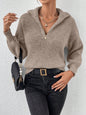 Honey Half Zip Dropped Shoulder Sweater