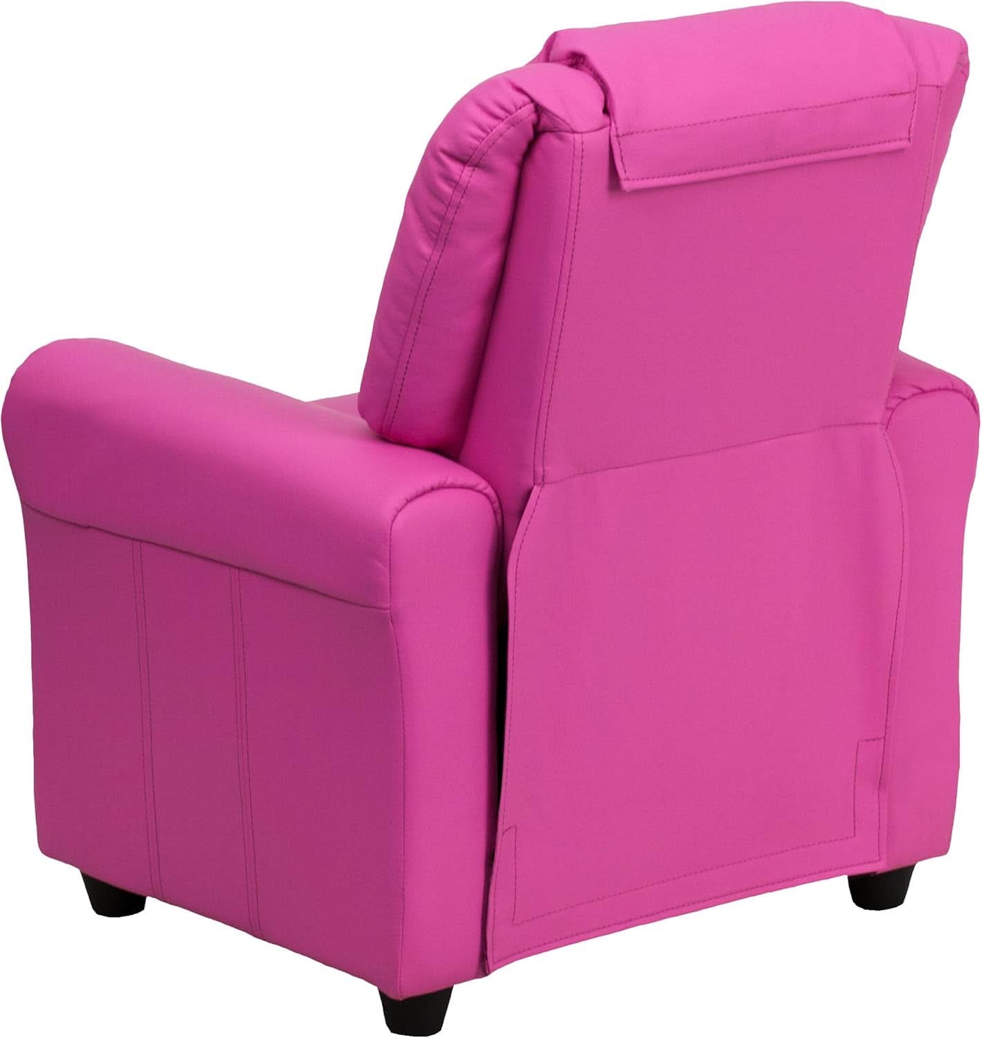Hot Pink Kids Recliner With Cup Holder Compact Design
