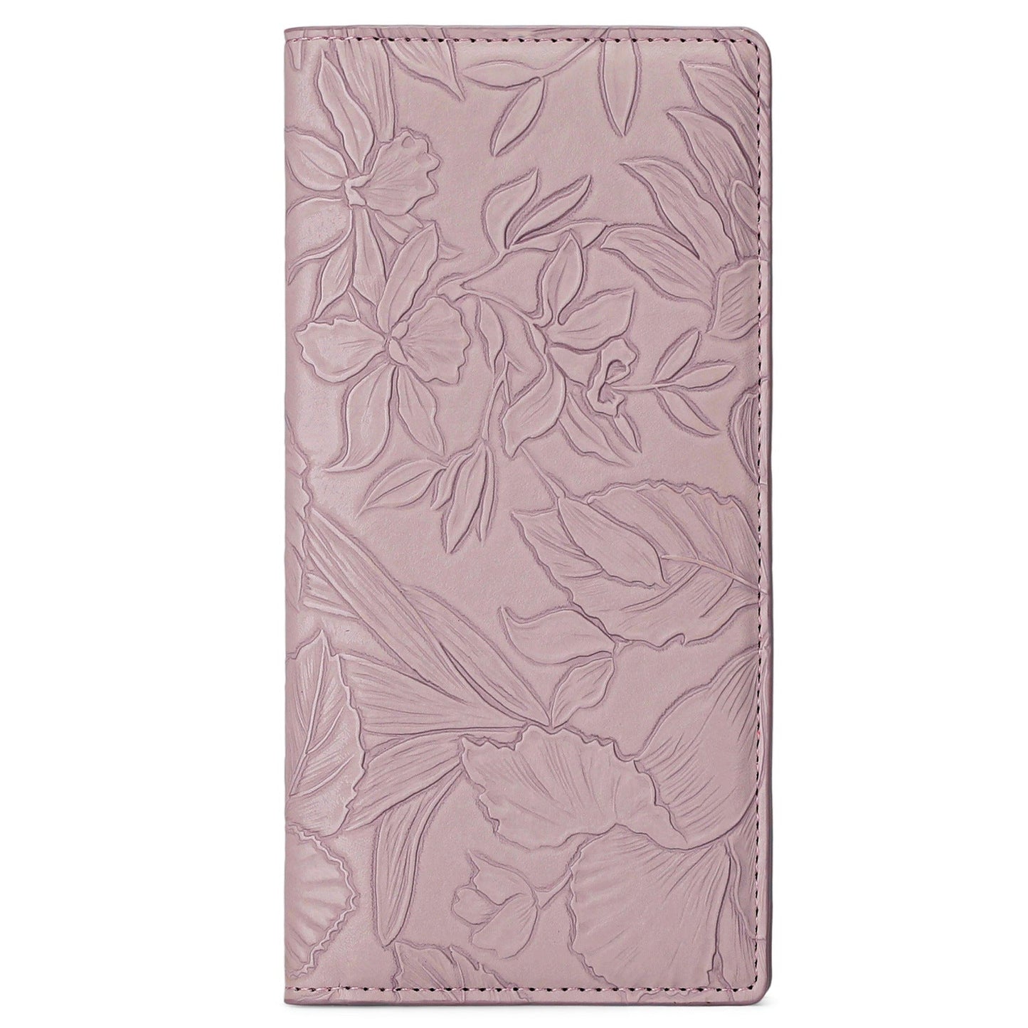 Floral Carved Womens Long Wallet With Embossed Pattern
