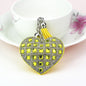 LuxeCharm Sparkling Gold Rhinestone Heart Keychain | Champagne Crystal Studded Heart Bag Charm with Tassel and Bell – European Style Personalized Gift
