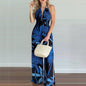 Printed Suspender Dress Plus Size Loose Jumpsuit
