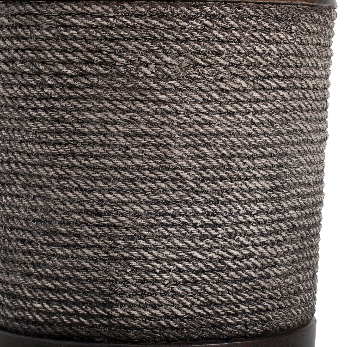 Outdoor Side Table MGO Braided Cord Cylinder Dark Brown 15.75x18in
