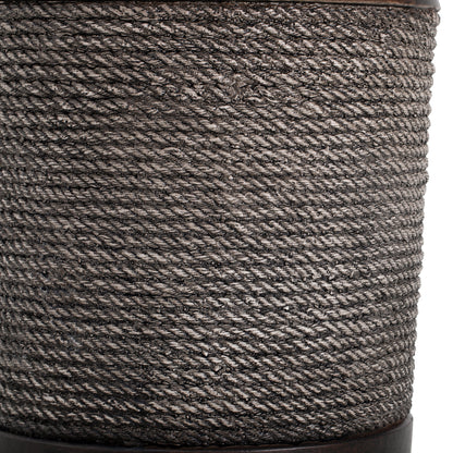 Outdoor Side Table MGO Braided Cord Cylinder Dark Brown 15.75x18in