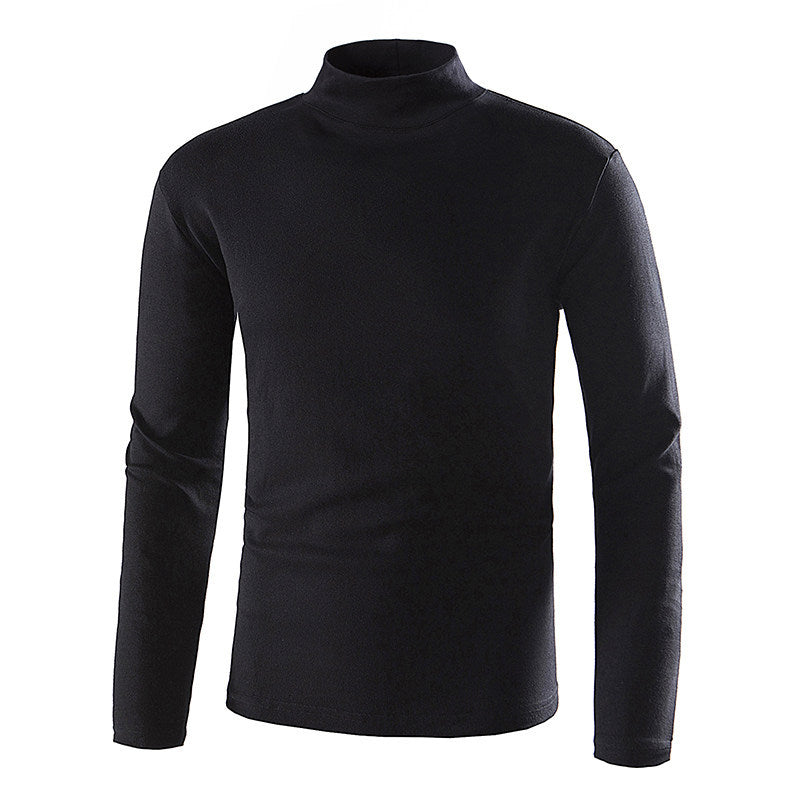 Mens Stylish Turtleneck Versatile And Slim-fit With Long Sleeves