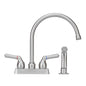 Tehila Stainless Steel Finish Gooseneck Faucet with Side Sprayer