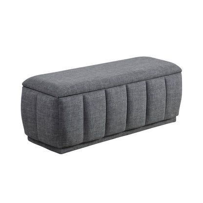 Storage Bench Modern Fabric Gray Plywood Frame No Assembly 47x18x18 In 300 LB