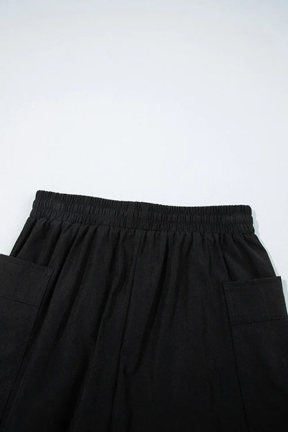 Cargo Pocket Elastic Waist Active Casual Skort