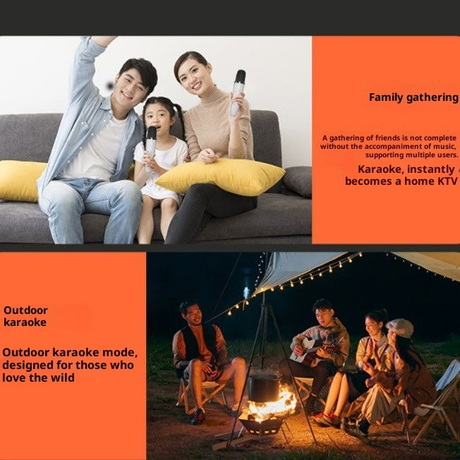 Outdoor Bluetooth Speaker Karaoke Double Microphone Classroom Teaching Meeting Party