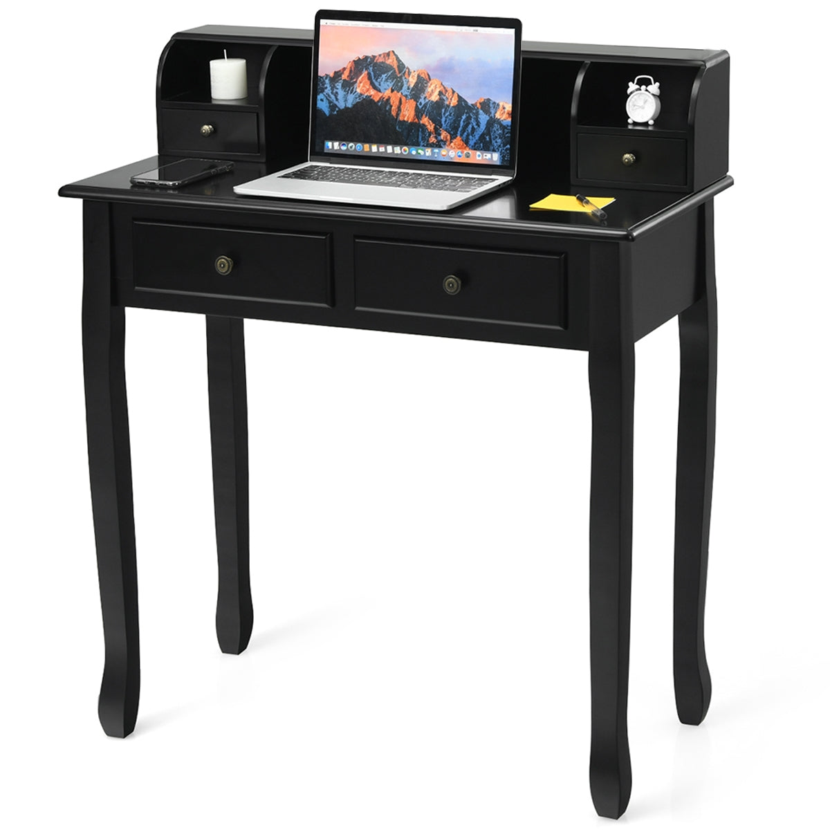 Writing Desk 2-Tier Vanity Desk Computer Desk with 4 Drawers
