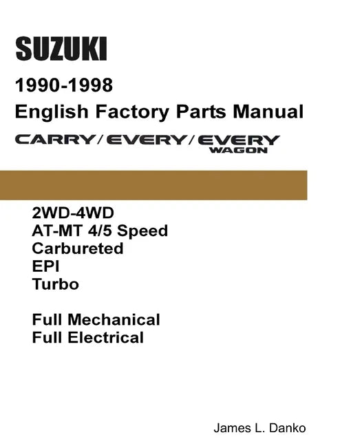 Suzuki Carry & Every 1990-1998 English Factory Parts Catalogue - Paperback