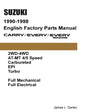 Suzuki Carry & Every 1990-1998 English Factory Parts Catalogue - Paperback