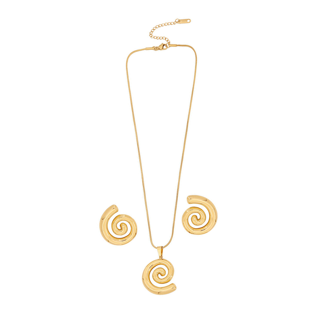 New Trendy Cross-border European American Women Jewelry Set, Gothic Niche Threaded Circle Design Pendant Necklace & Matching Earrings Daily Ornaments For Ladies