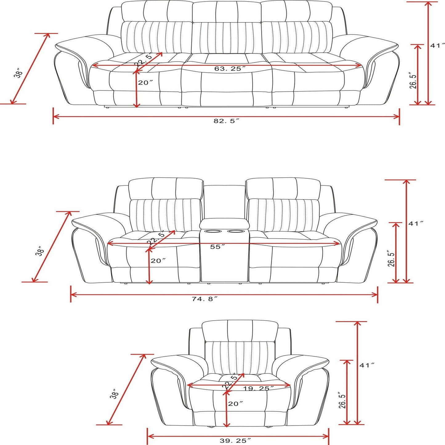 Steban - Transitional Style Living Room Set