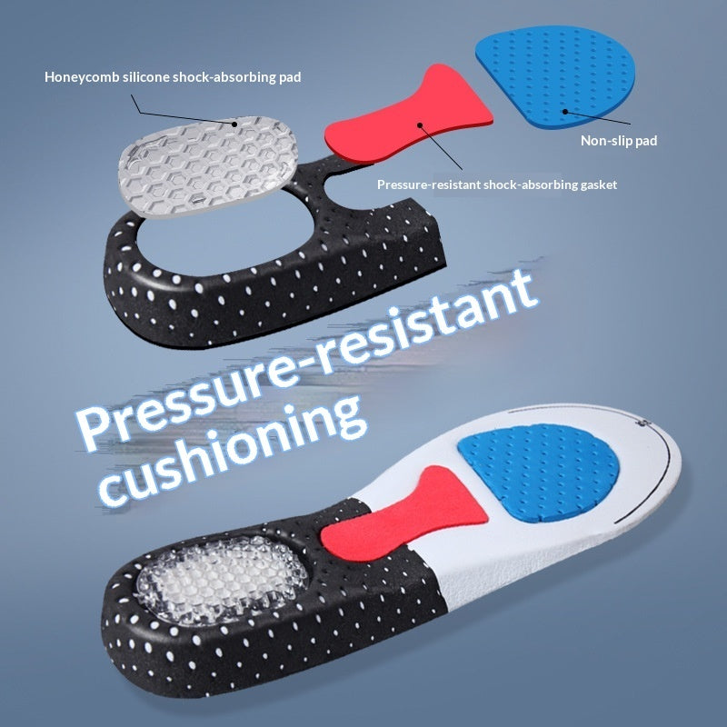 Arch-support Athletic Insoles With Sweat-absorbing Latex Air Cushioning