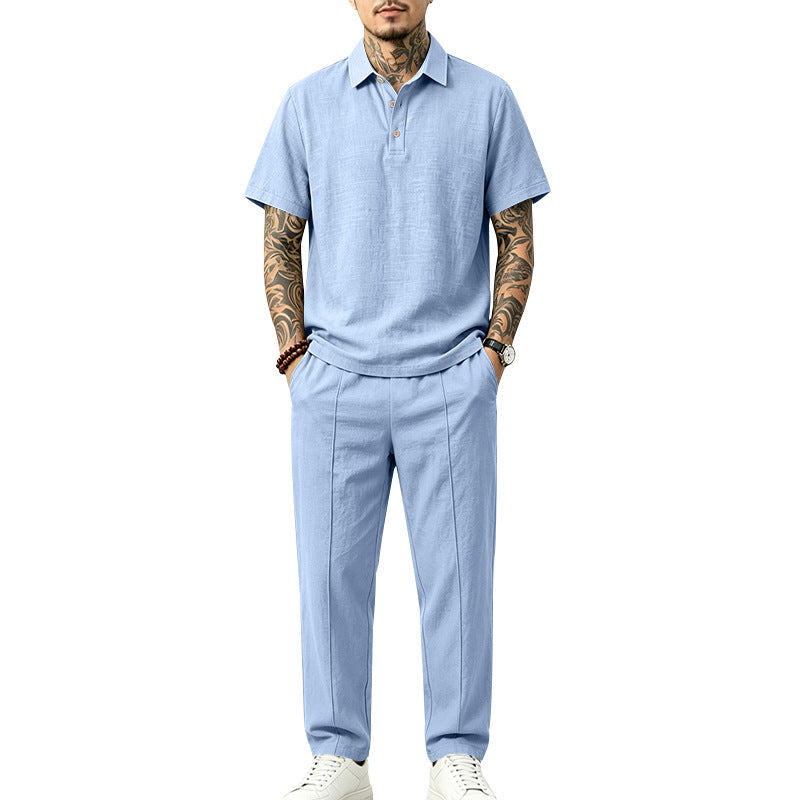 Mens Loose-fitting Top And Trousers Set