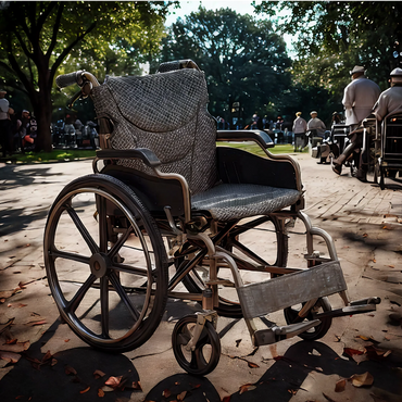 Wheelchair Manual Transport Folding Carbon Steel 20 In Seat Locking Brakes