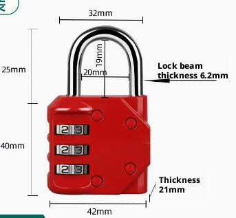 Mechanical combination lock-medium-black