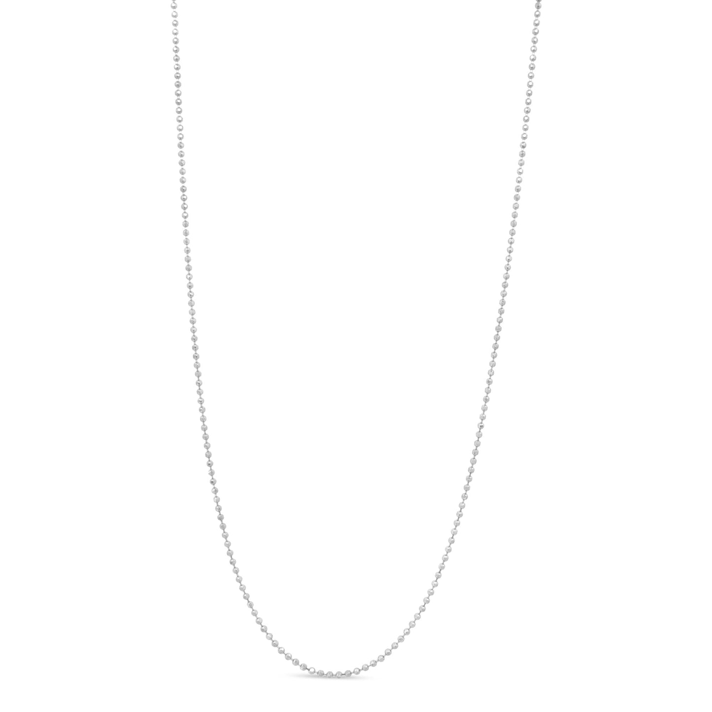 Sterling Silver Ball Bead Chain Necklace – Slim & Dainty 18" in .925 Silver