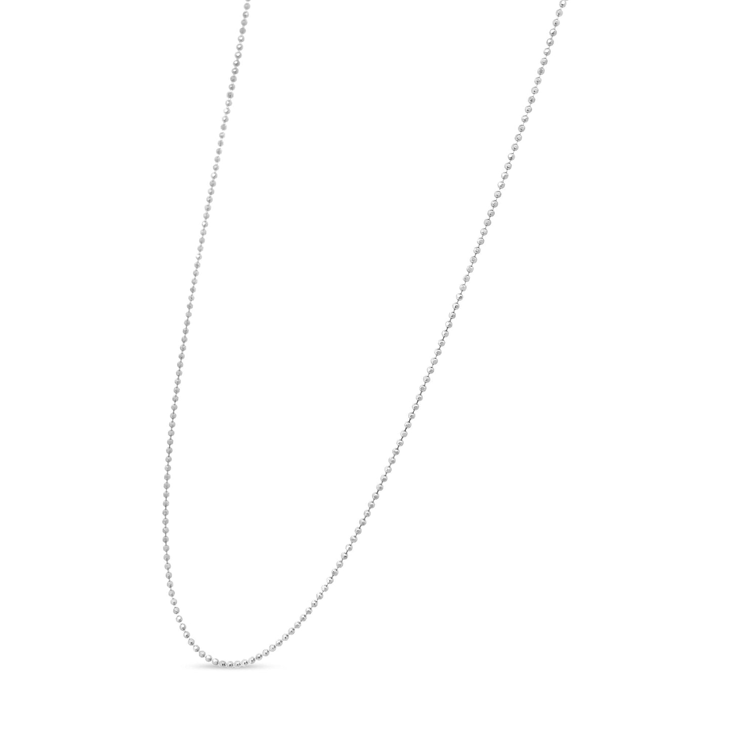 Sterling Silver Ball Bead Chain Necklace – Slim & Dainty 18" in .925 Silver