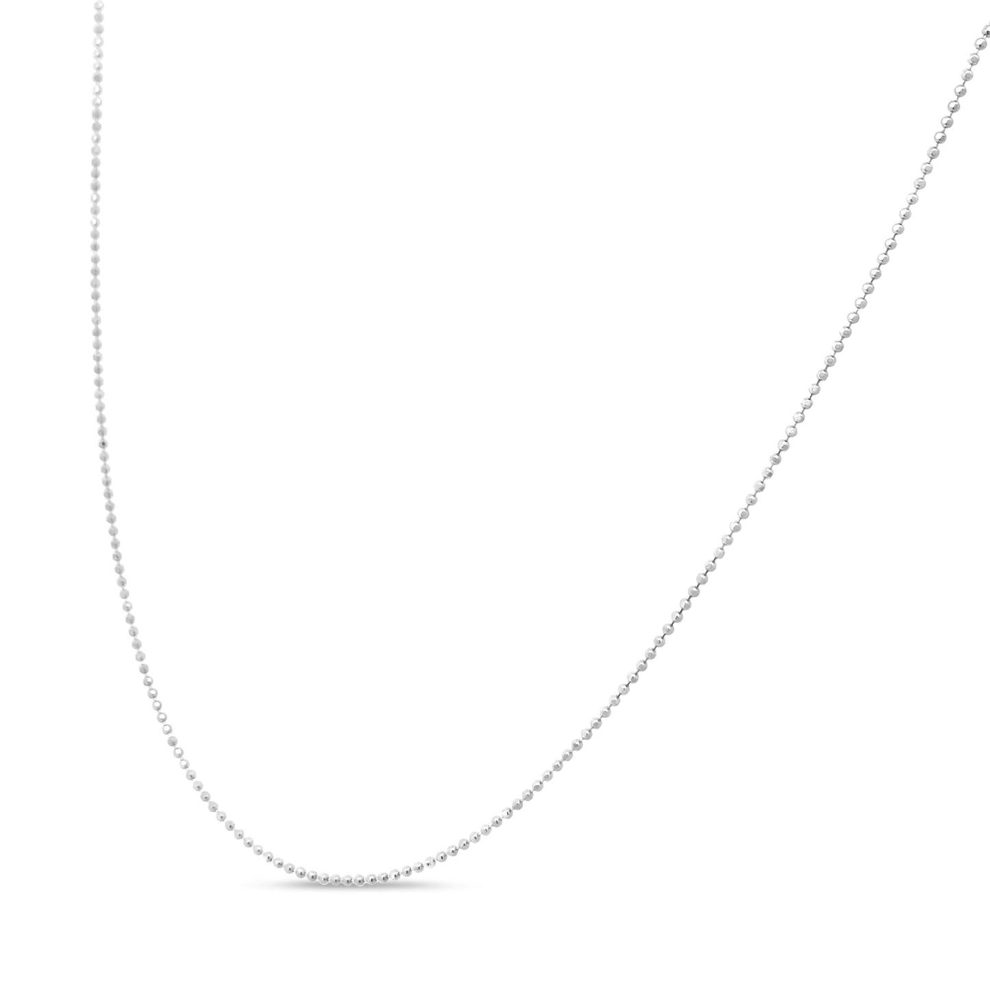 Sterling Silver Ball Bead Chain Necklace – Slim & Dainty 18" in .925 Silver