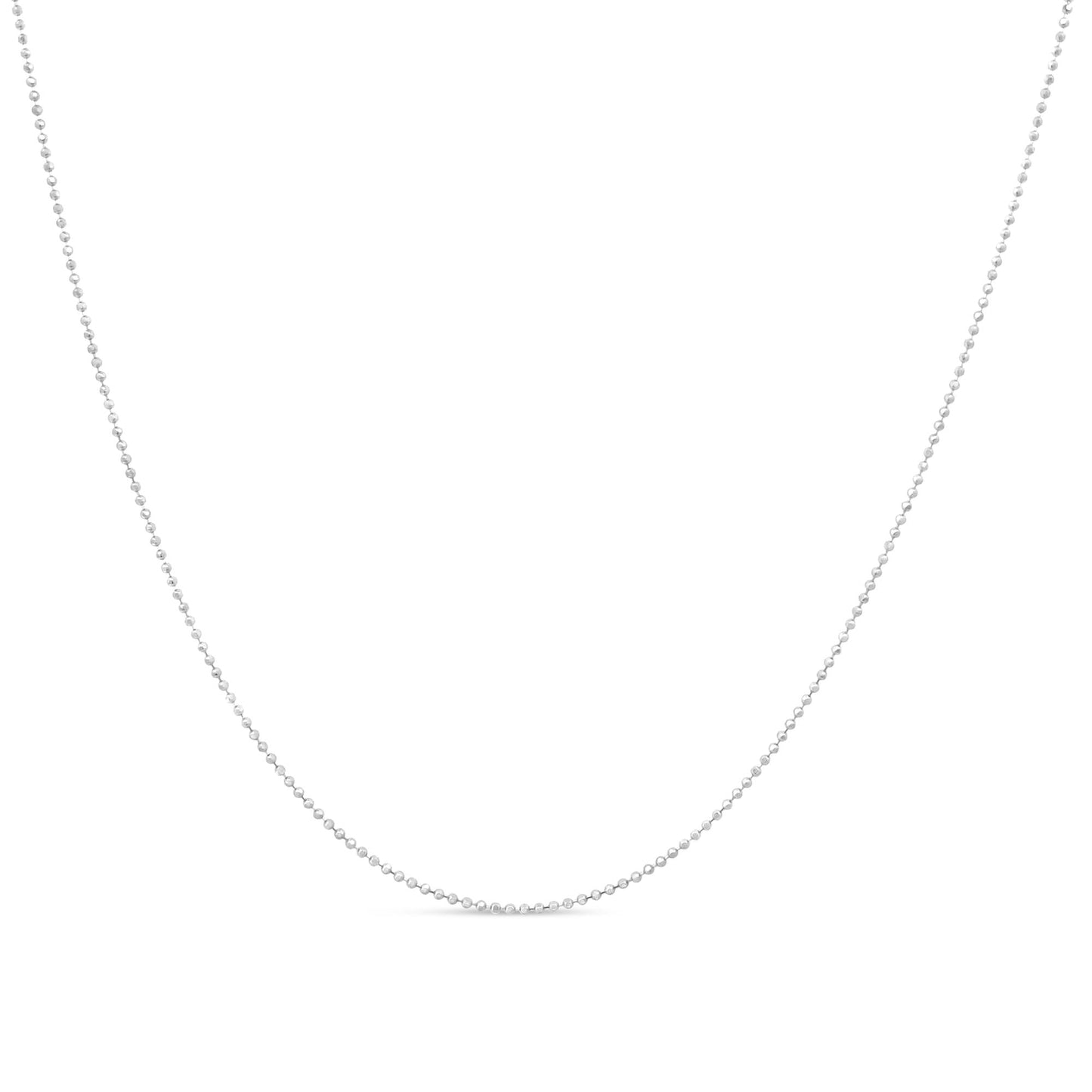 Sterling Silver Ball Bead Chain Necklace – Slim & Dainty 18" in .925 Silver