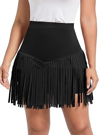 Womens Western Cowboy Fringe Skirt For Country Concerts