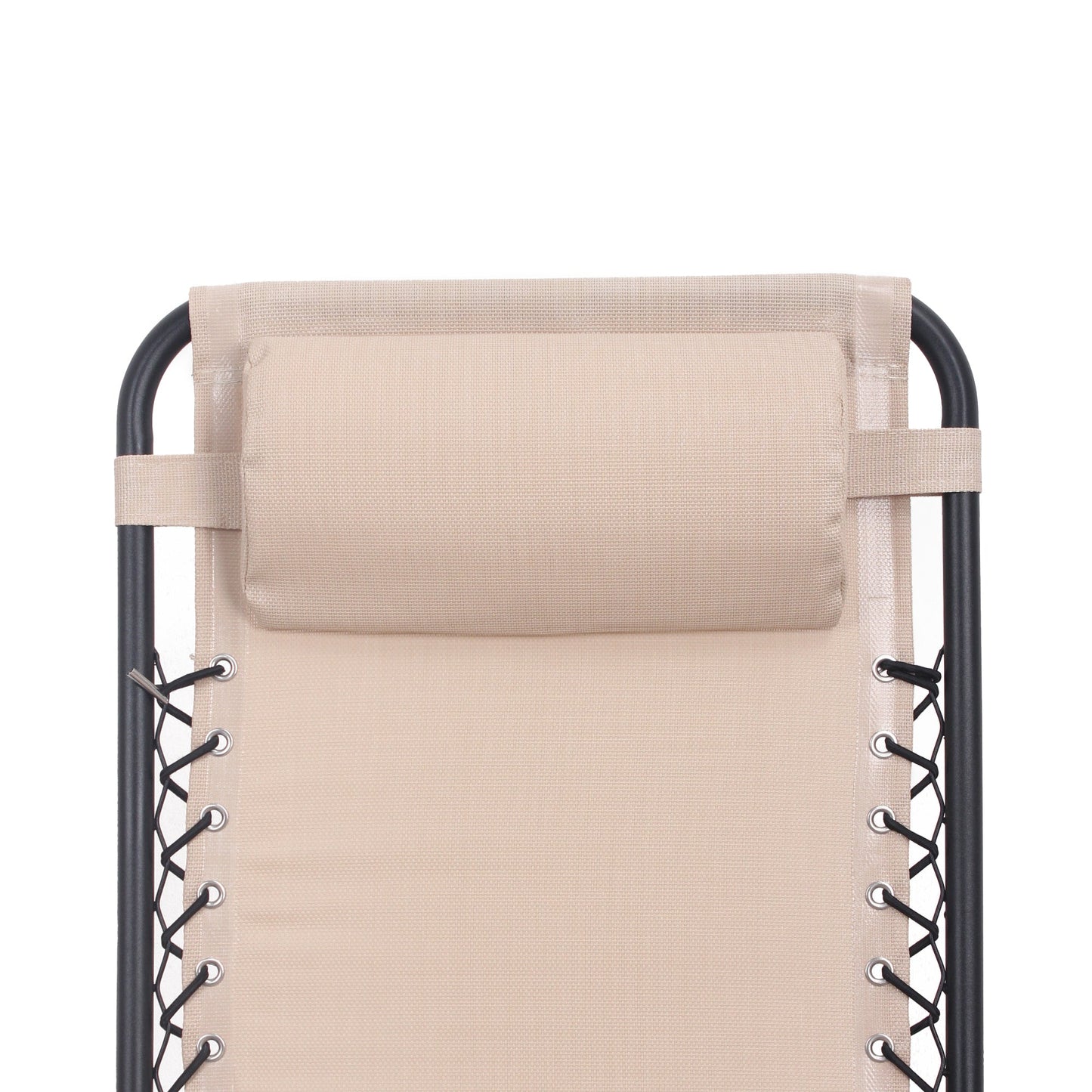Outdoor Zero Gravity Chair Metal Khaki 90-170 Degree Adjustable 300 LB