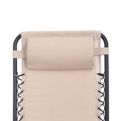 Outdoor Zero Gravity Chair Metal Khaki 90-170 Degree Adjustable 300 LB