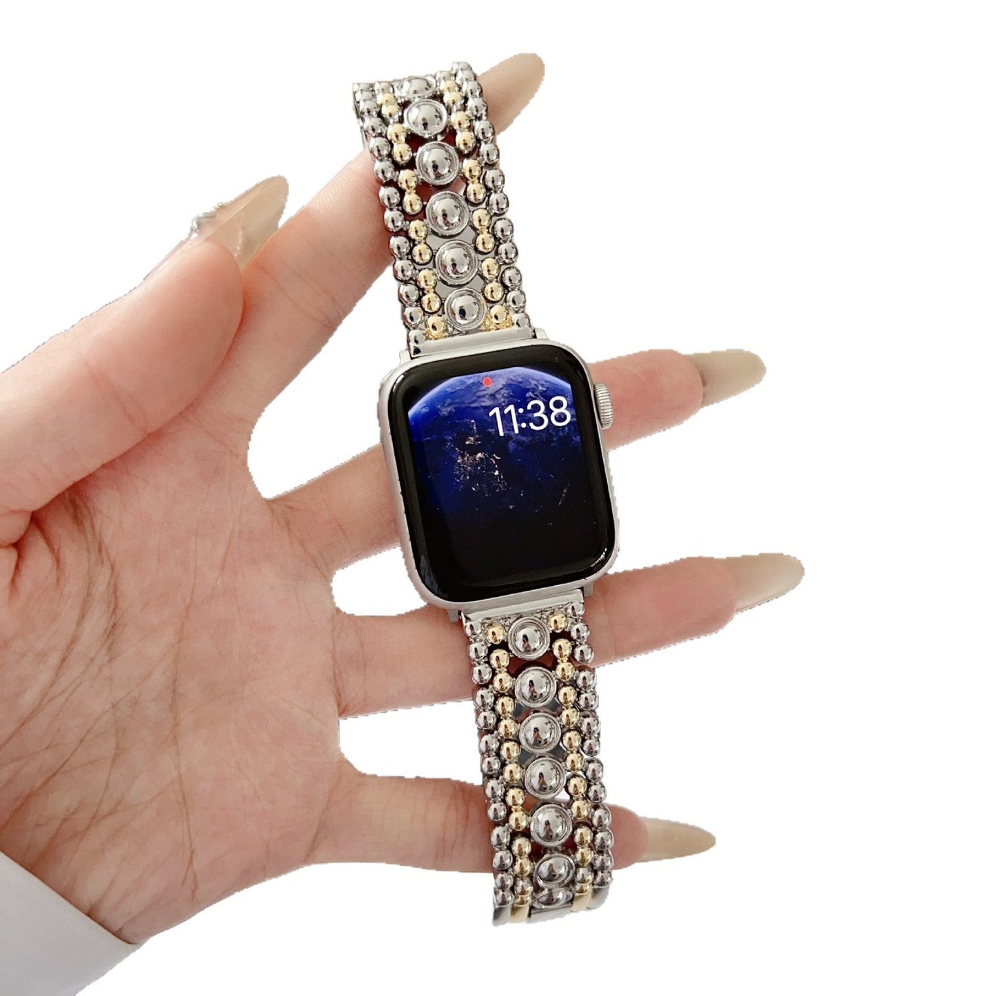 Five-bead Round Metal Watch Strap