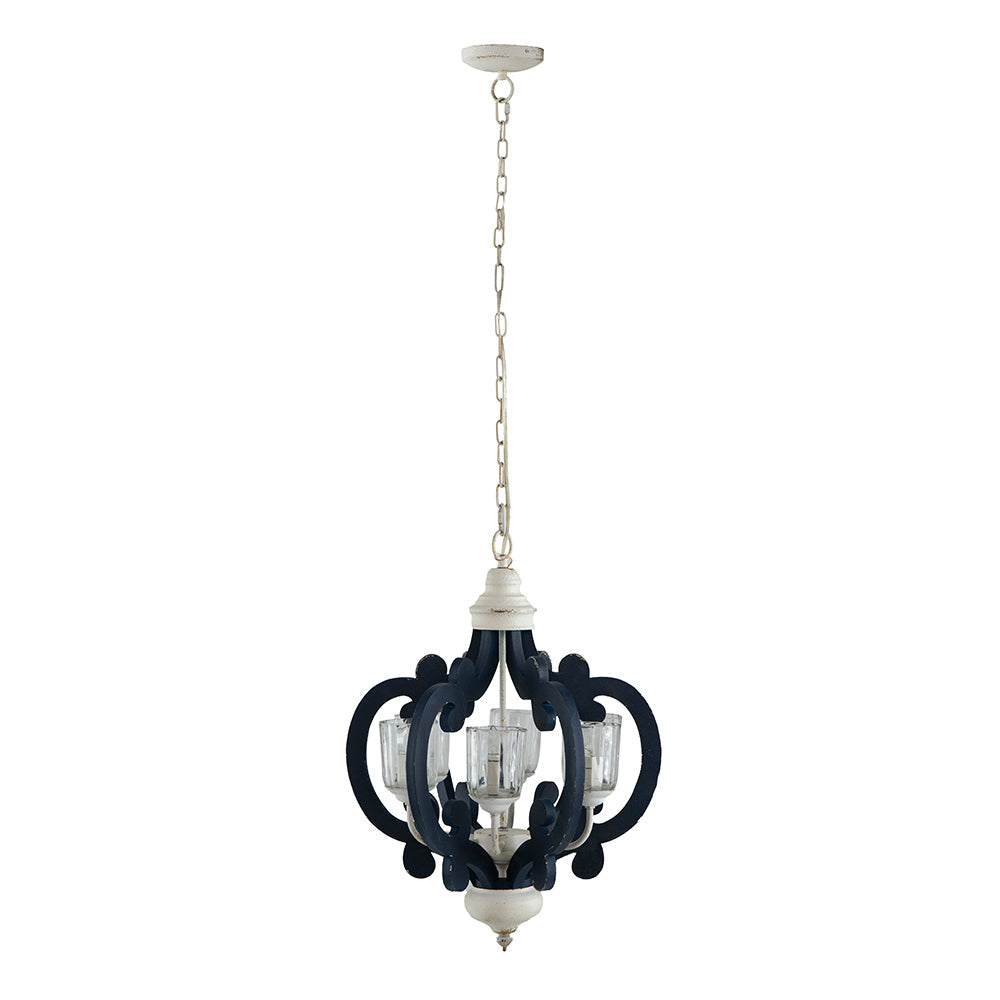 Wood Chandelier 6-Light Farmhouse Natural Wood Pendant Kitchen Dining