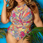 Ethnic Print Plus Size Swimsuit Bikini