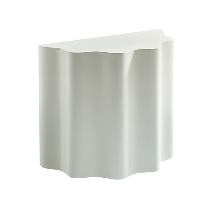 Set of 2 Wavy Edge Fiberglass Side Tables, Modern Design, No Assembly