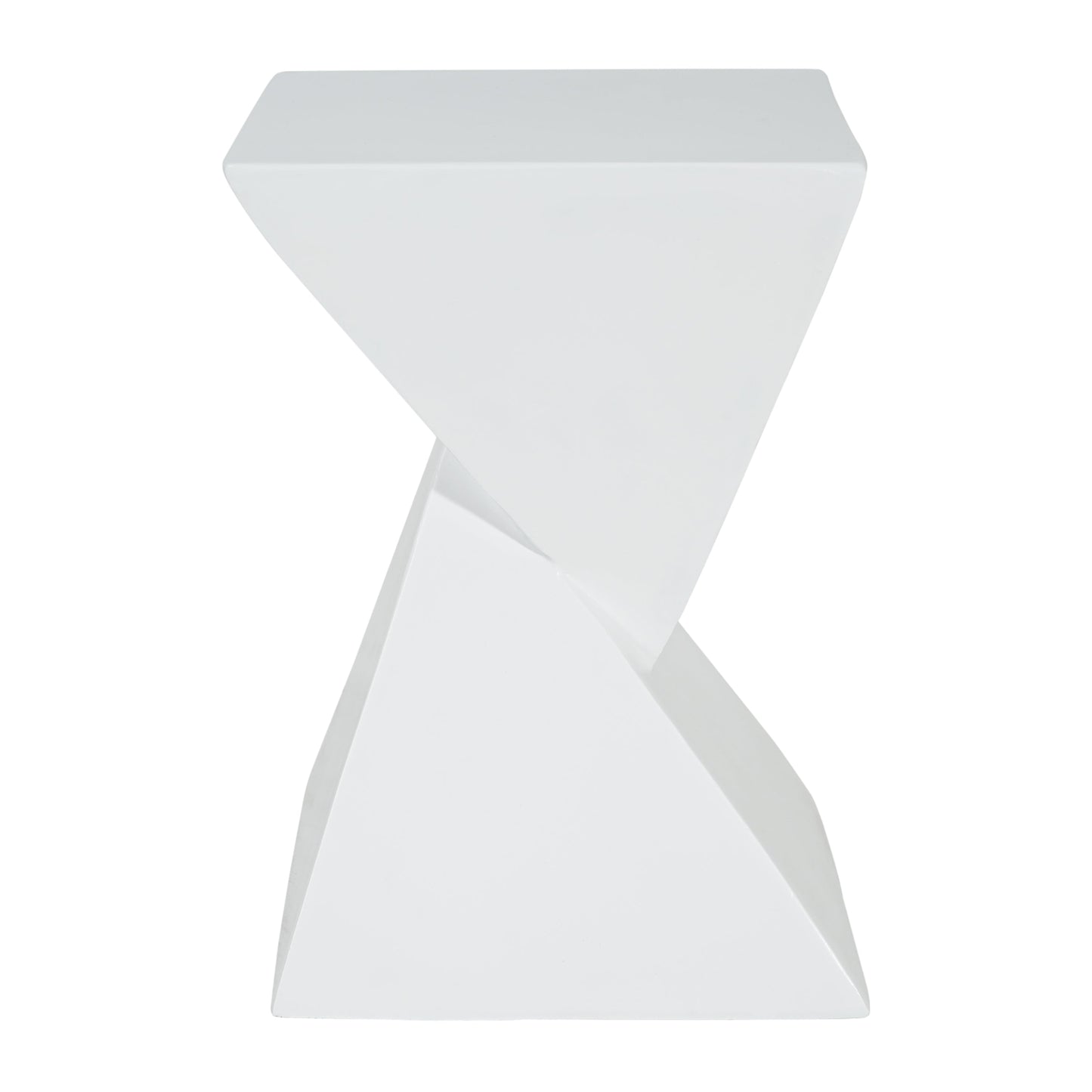 MGO X Design Side Table, White, Indoor Outdoor, 18 in H, 12.5 in Square Base