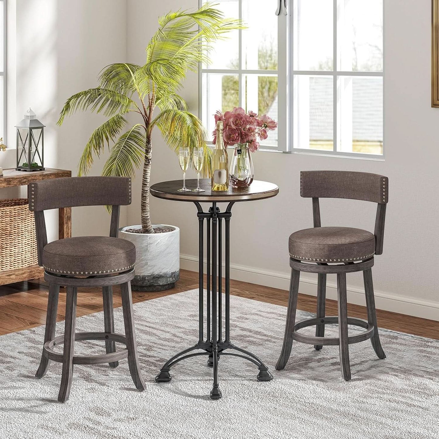 Swivel Bar Stools Set of Two for Kitchen